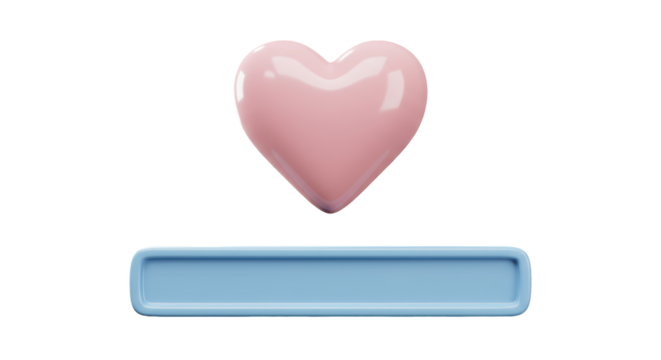 Isolated Heart and Loading Bar for Love Progress