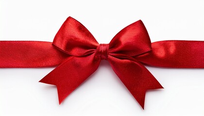Fototapeta premium red velvet bow isolated on white background