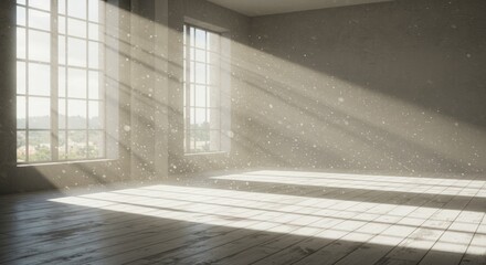 Sunlit Empty Room with Dust Motes