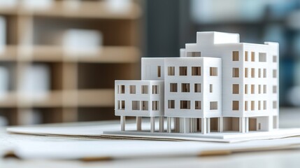 Architectural model showcase design studio 3d building contemporary environment close-up view creative concepts