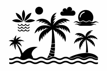 Obraz premium Summer Bundle Svg Summer Elements Svg Summer Vibes Svg