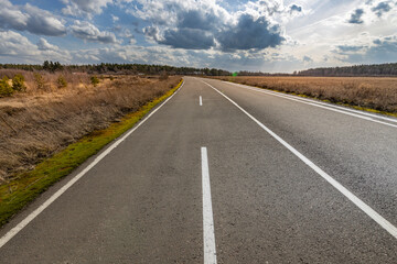 A road with a white line down the middle