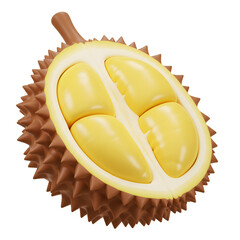 3d durian on white