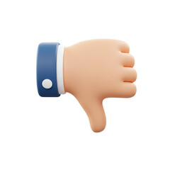 3d human hand with thumb down