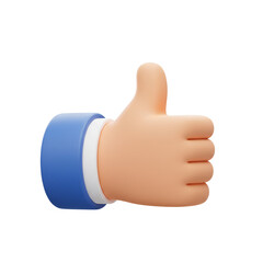 3d thumb up isolated on white