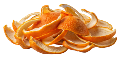 Zesty Citrus Remains: A vibrant cluster of discarded orange peels, showcasing their textures and colors, inviting viewers to appreciate the remnants of freshness.
