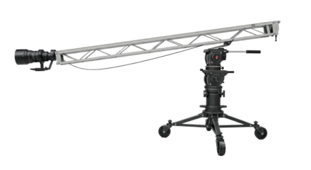 Isolated Professional Camera Crane with Lens