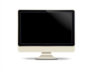 Fototapeta premium High-resolution monitor screen with brass frame home office digital art display sleek environment captivating viewpoint