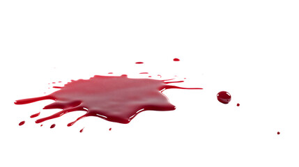 Spilled circle of blood on bacground trasnaprent. Classic human blood