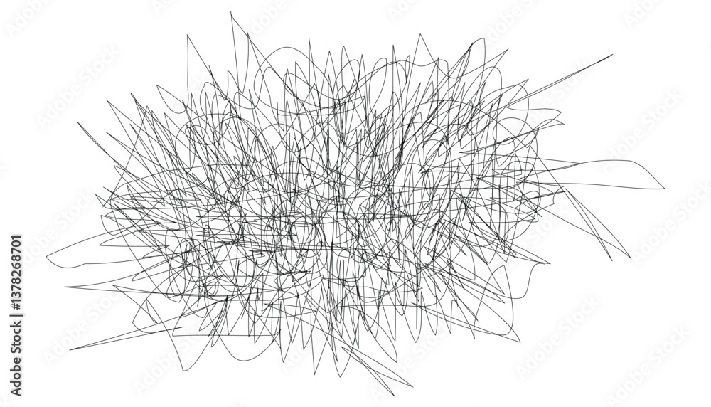 Aufkleber hand drawn scribble line shapes. scribble background. black pen line pattern. rouge scratches. scrat
