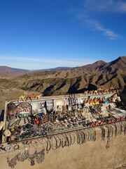 Handmade Souvenirs on Mountain Top Display, Tizi n Tichka in Morocco