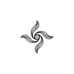 Obraz premium Abstract Swirl Logo Design, Minimalist Black and White Symbol, Decorative Ornament