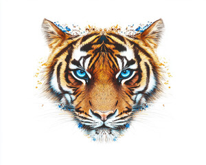 Tiger close-up, fierce tiger,