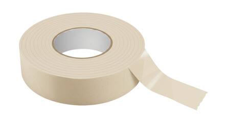 Isolated Roll of Beige Duct Tape