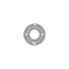 Minimalist Geometric Mandala on White Background - Abstract Design