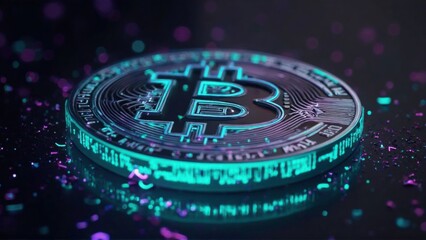 A stunning representation of cryptocurrency shines in mesmerizing colors. The intricacies of the design reflect a futuristic vibe, capturing the essence of a digital financial revolution.