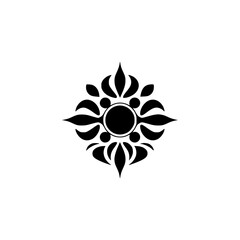 Minimalist Floral Mandala in Black & White
