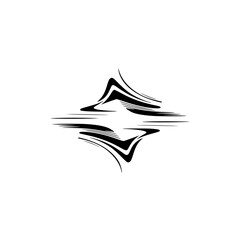 Abstract Vector Design: Black Shape on White Background - Logo, Symbol, Icon