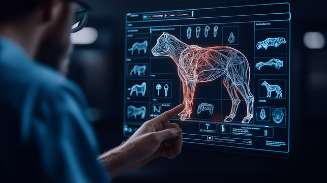 AI generator image of Interactive holographic pet, futuristic AI companion,sleek and stylish home environment, advanced futuristic lifestyle