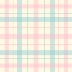 Check plaid pattern in pink and beige. Seamless light pastel houndstooth tartan for dress, jacket, coat, scarf, other modern spring summer autumn winter fashion fabric design.	