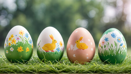 easter eggs in grass