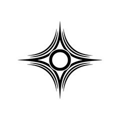 Geometric Starburst Logo: Modern Black & White Design