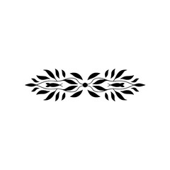 Decorative Black Leaf Motif: Elegant Border Design, Minimalist Style