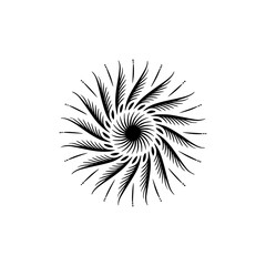 Elegant Black and White Swirl Mandala Design on White Background