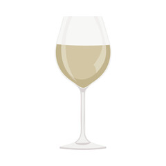 A Glass of Refreshing White Wine Against a Clean White Background