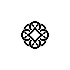 Geometric Celtic Knot Design on Textured Background