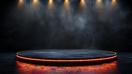 Dark Moody Platform with Neon Lighting