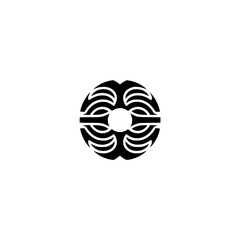 Abstract Geometric Black & White Glyph, Modern Branding Element