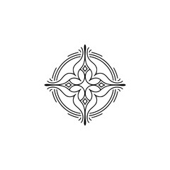 Elegant Minimalist Floral Emblem Logo Design, Vector Illustration