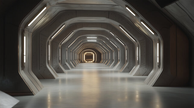 Futuristic underground base designed for harsh alien environments