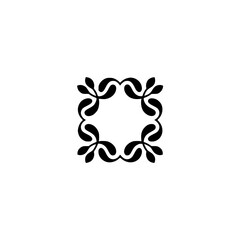 Minimalist Floral Ornament Design on White Background