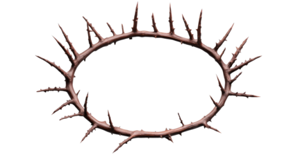 Crown of thorns, religious symbol, suffering, Easter, Lent, cut out transparent