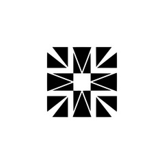 Abstract Geometric Square Composition in Black & White