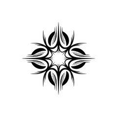 Intricate Black Floral Ornament on Cream: Decorative Vector Design