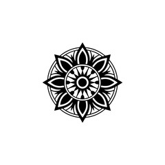 Elegant Mandala Illustration, Black & White, Geometric Design