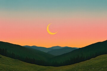 Minimal hometown landscape nature night.