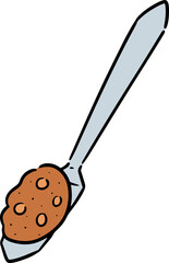 Illustration of peanut butter on spatula
