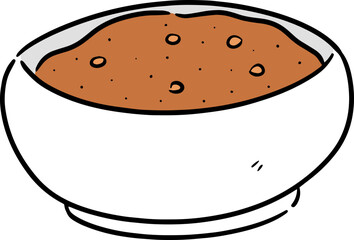 Illustration of bowl of peanut butter

