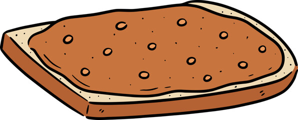 Illustration of peanut butter on bread

