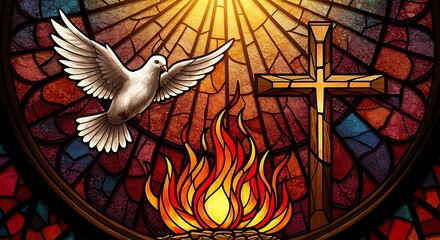 Photos of background and flyer for pentecost