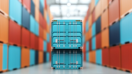 Fototapeta premium Efficient supply chain management relies on logistics technology to optimize container storage and enhance operations