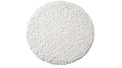 Round carpet with fluffy texture and soft pile, cut out transparent