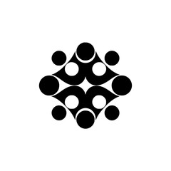 Abstract Geometric Pattern: Black & White Circles & Shapes, Minimalist Design