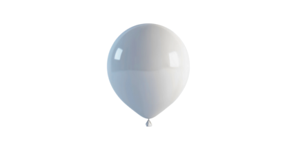 A classic balloon floating in the air, released from a celebration, a helium-filled balloon in a perfect white color.