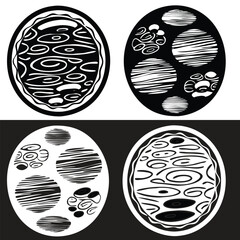 Oval Textured Ink Patterns – Grunge Abstract Pack