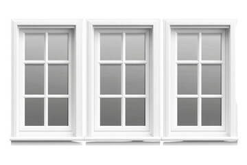 Three window on white background